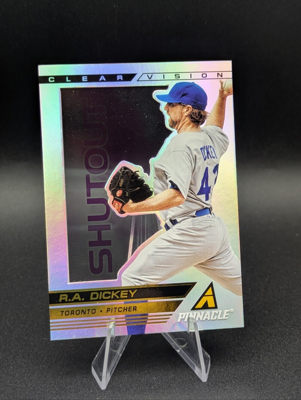 2013 Pinnacle Clear Vision Pitching Shutout #CV6 R.A. Dickey Toronto Blue Jays